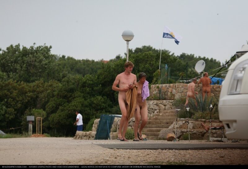 Nudism Family Indian Summer Painting photo gallery - In nude recreation, harmony with nature and inner balance are important