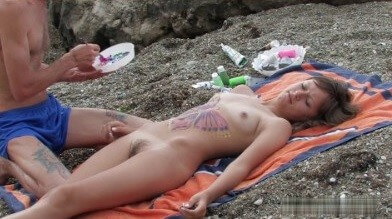 Naked body art on the beach Full HD video - Living in harmony with nature as the primary goal of the naturist lifestyle