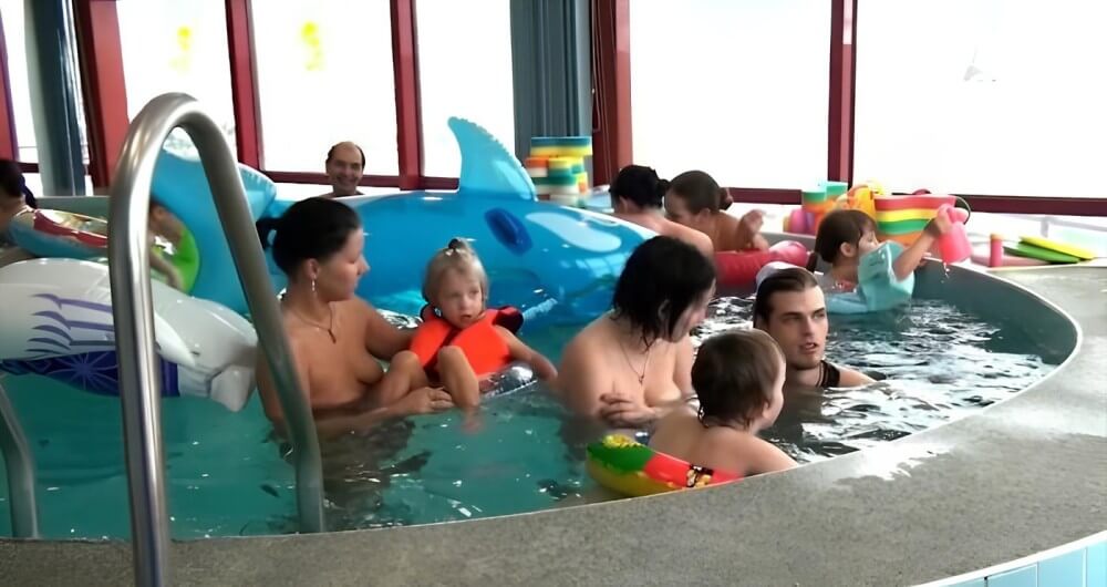 Indoor Swim Exercise - Nudism encourages love for nature and oneself