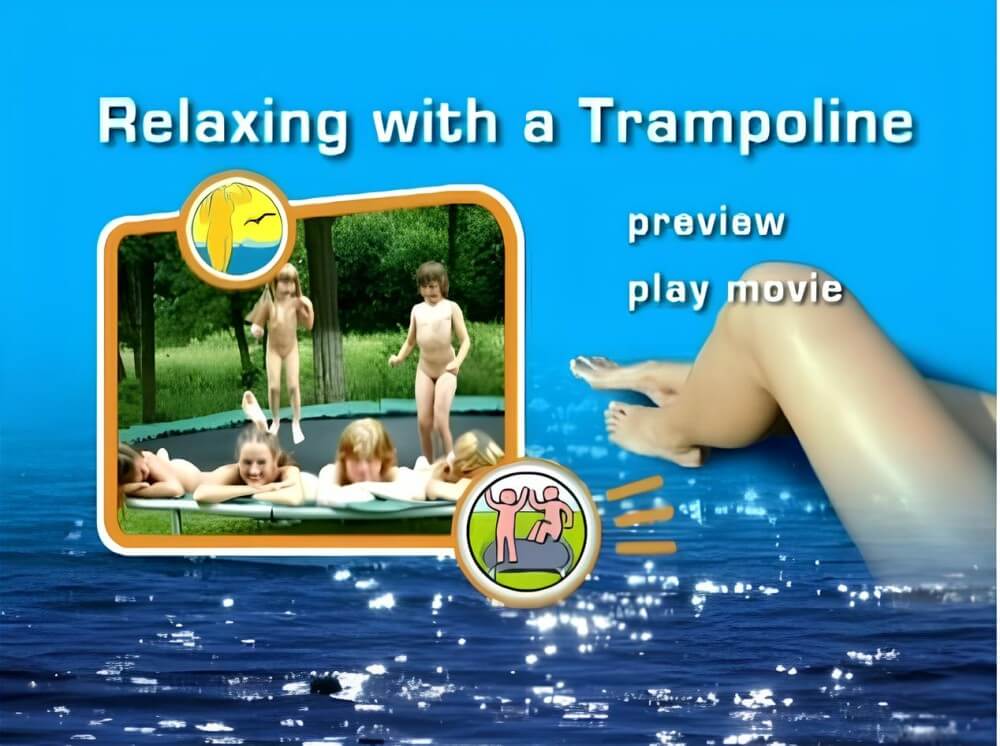 Naturist Freedom: Relaxing with a trampoline DVD - In our home, we are all nudists