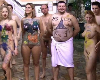 AquaPark Pageant Night Full HD video - A naked person is asexual among nudists